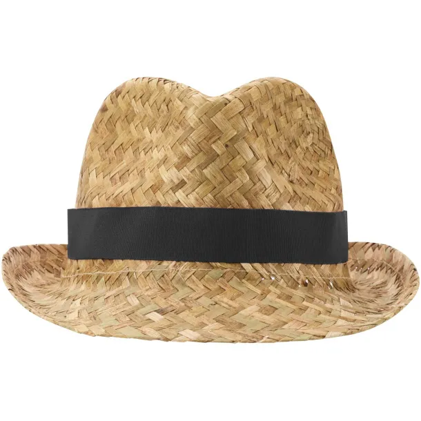 Pricus straw hat Solid black Natural