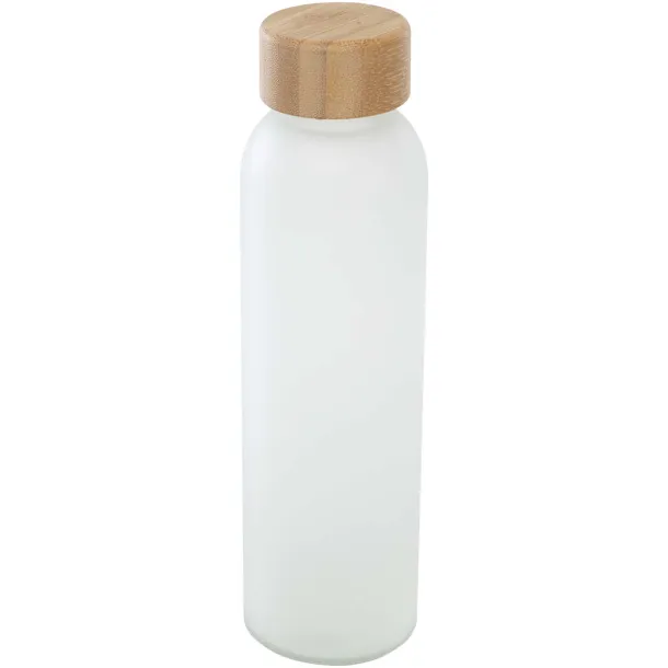 Lume 500 ml matte soda lime glass bottle with bamboo lid White