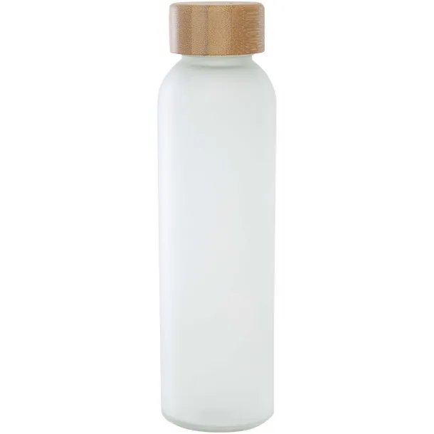 Lume 500 ml matte soda lime glass bottle with bamboo lid White