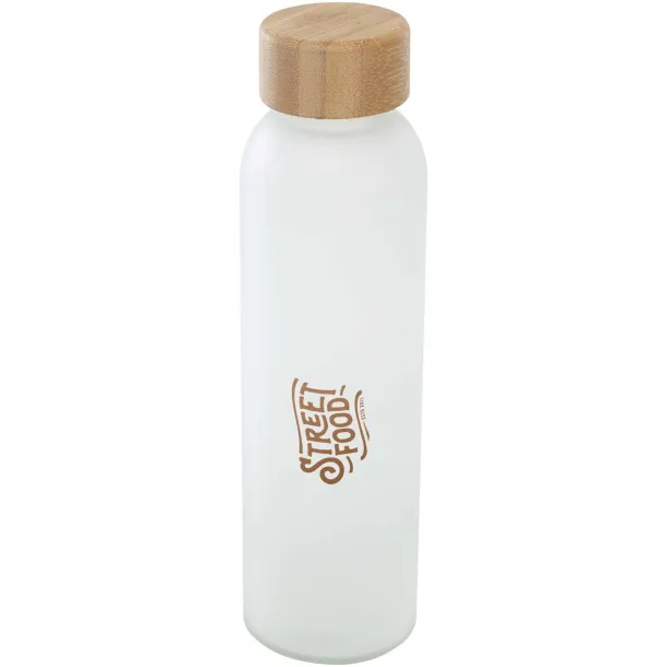 Lume 500 ml matte soda lime glass bottle with bamboo lid White