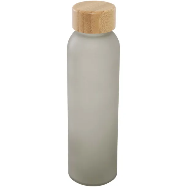 Lume 500 ml matte soda lime glass bottle with bamboo lid Grey