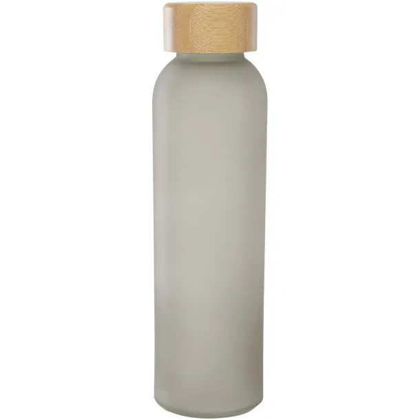 Lume 500 ml matte soda lime glass bottle with bamboo lid Grey