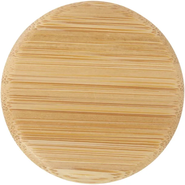 Lume 500 ml matte soda lime glass bottle with bamboo lid Grey