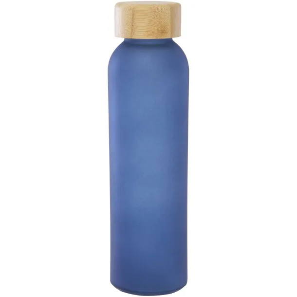 Lume 500 ml matte soda lime glass bottle with bamboo lid Ocean blue
