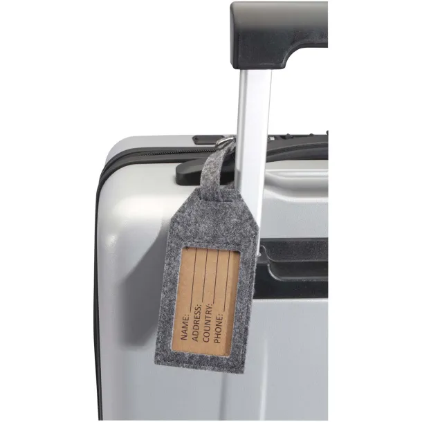 Tie luggage tag Grey