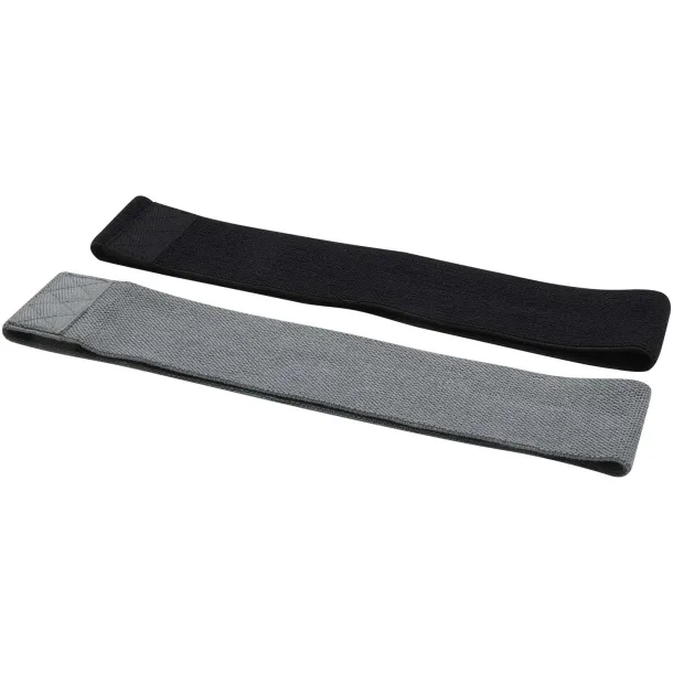 Grip 2-piece resistance band set Solid black Grey