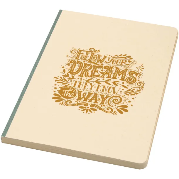 Liliana A5 sugarcane and RPET soft cover notebook Heather green