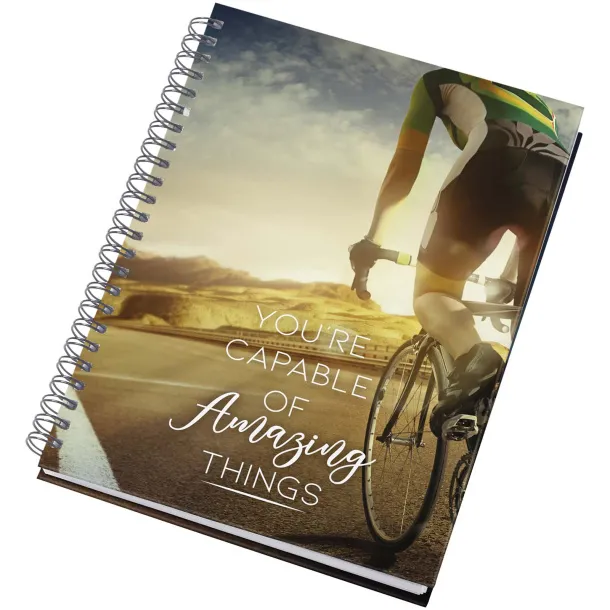 Desk-Mate® A5 hard cover undated diary White Solid black