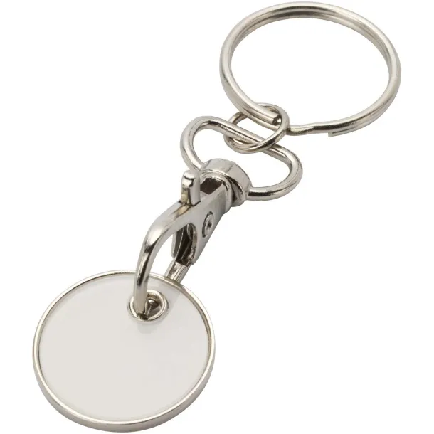 Rory keyring with trolley coin White