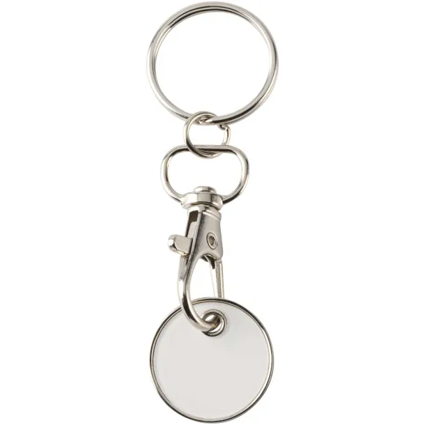 Rory keyring with trolley coin White
