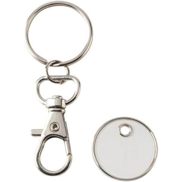 Rory keyring with trolley coin White
