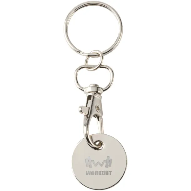 Rory keyring with trolley coin White
