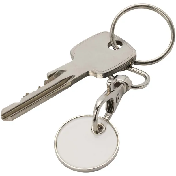 Rory keyring with trolley coin White