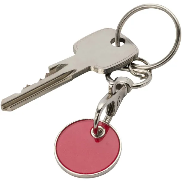 Rory keyring with trolley coin Red
