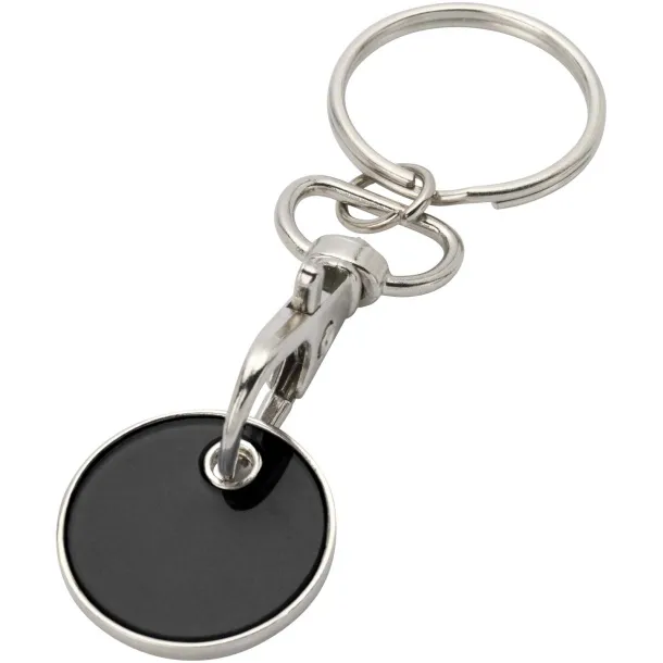 Rory keyring with trolley coin Solid black