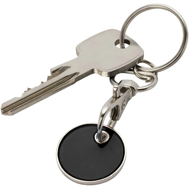Rory keyring with trolley coin Solid black