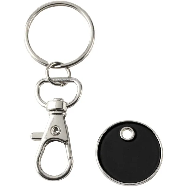 Rory keyring with trolley coin Solid black
