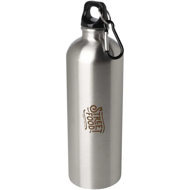 Oregon 750 ml RCS certified single wall stainless steel water bottle with carabiner Silver