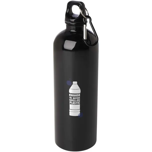 Oregon 750 ml RCS certified single wall stainless steel water bottle with carabiner Solid black