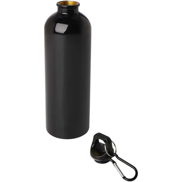 Oregon 750 ml RCS certified single wall stainless steel water bottle with carabiner Crna