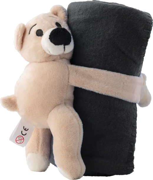Owen Plush toy bear with fleece blanket  Crna