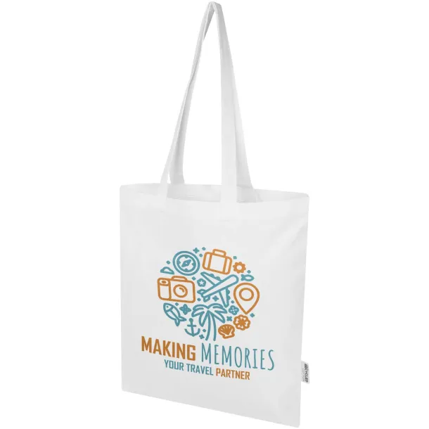 Madras Blend 140 g/m² GRS recycled cotton tote bag 7L White