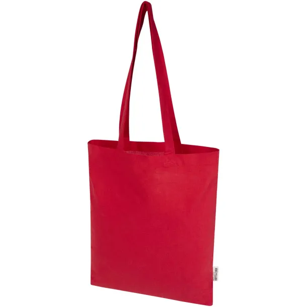 Madras Blend 140 g/m² GRS recycled cotton tote bag 7L Red