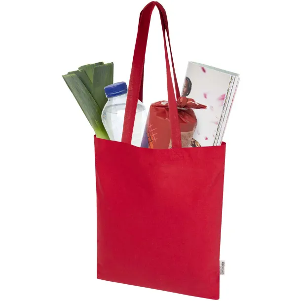 Madras Blend 140 g/m² GRS recycled cotton tote bag 7L Red