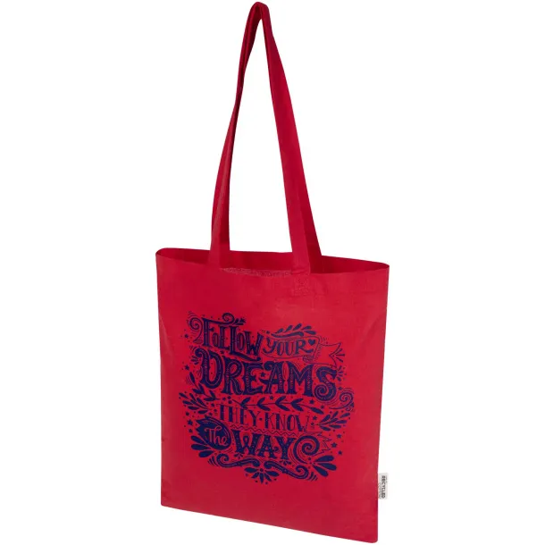 Madras Blend 140 g/m² GRS recycled cotton tote bag 7L Red