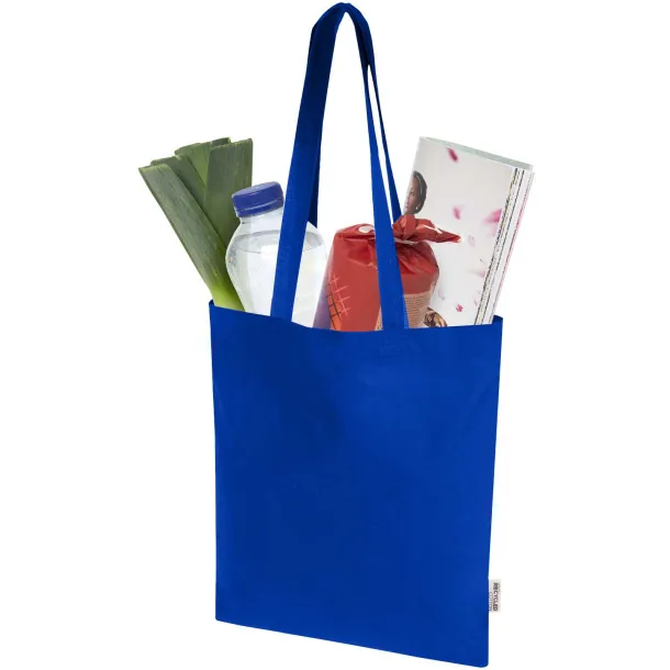 Madras Blend 140 g/m² GRS recycled cotton tote bag 7L Royal blue