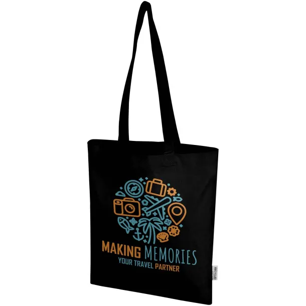 Madras Blend 140 g/m² GRS recycled cotton tote bag 7L Crna