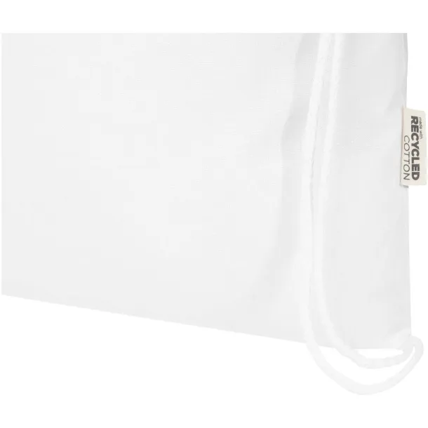Oregon Blend 140 g/m² GRS recycled drawstring bag 5L White