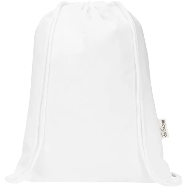 Oregon Blend 140 g/m² GRS recycled drawstring bag 5L White
