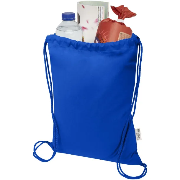 Oregon Blend 140 g/m² GRS recycled drawstring bag 5L Royal blue