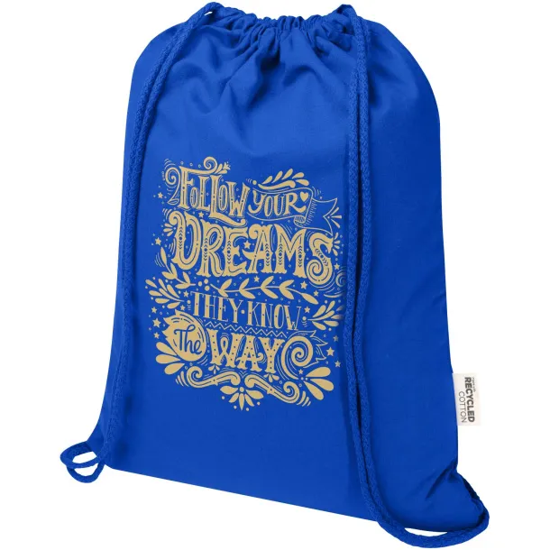 Oregon Blend 140 g/m² GRS recycled drawstring bag 5L Royal blue