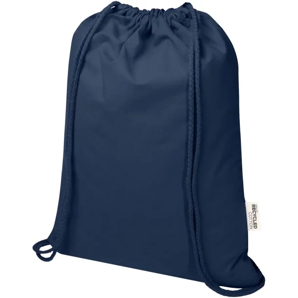 Oregon Blend 140 g/m² GRS recycled drawstring bag 5L Navy Blue