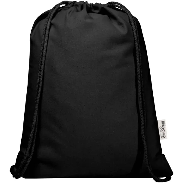 Oregon Blend 140 g/m² GRS recycled drawstring bag 5L Black
