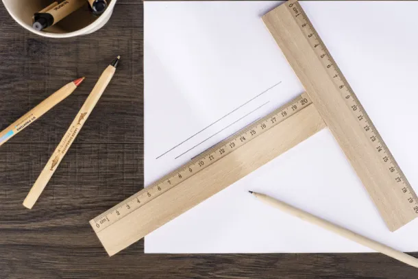 DALJO Wooden ruler 20 cm naturalny