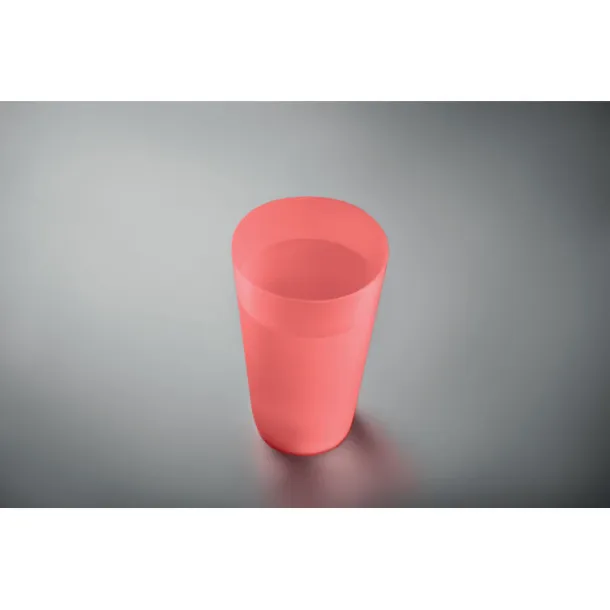 FESTA CUP Frosted PP cup 550 ml transparent red