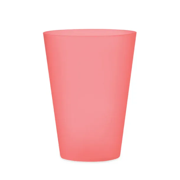 FESTA LARGE Frosted PP cup 300ml transparent red