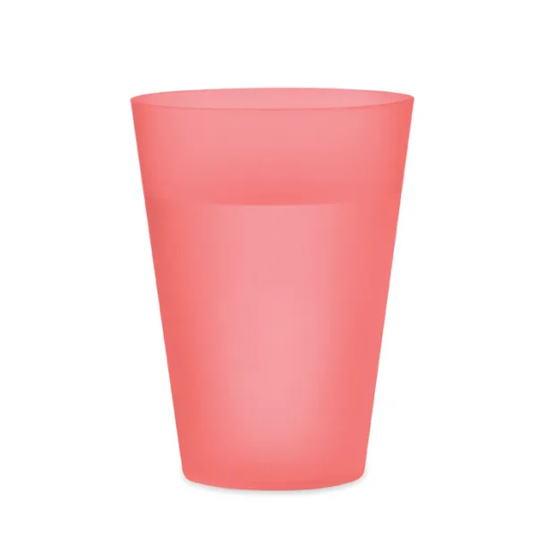 FESTA LARGE Frosted PP cup 300ml transparent red