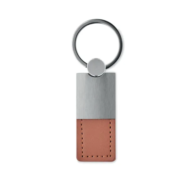 COLUMBUS PU and metal key ring Brown