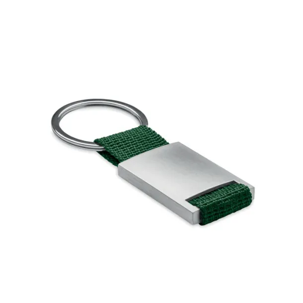 TECH Metal rectangular key ring Dark green