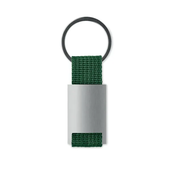 TECH Metal rectangular key ring Dark green