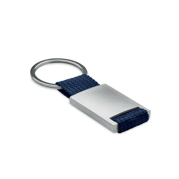 TECH Metal rectangular key ring French Navy