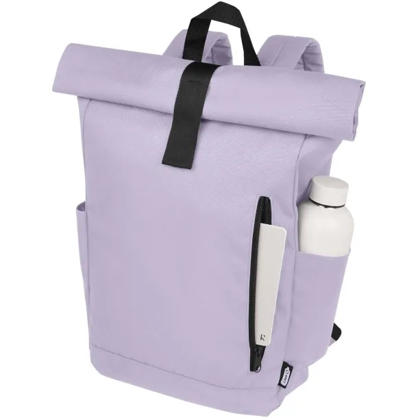 Byron 15.6" GRS RPET roll-top backpack 18L Lilac