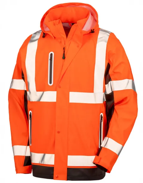 Prism Heavy Duty Prism Pu Safe/Dry Jacket - Result Recycled Fluorescent Orange Black