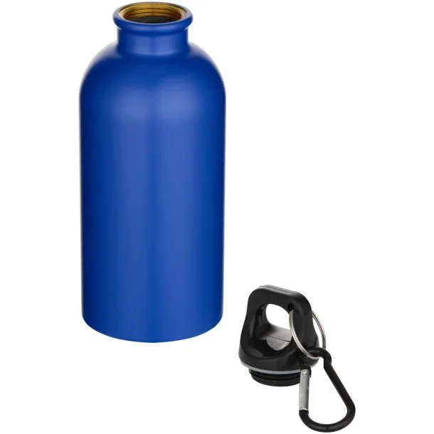 Oregon 400 ml matte RCS recycled single wall stainless steel water bottle with carabiner Royal blue