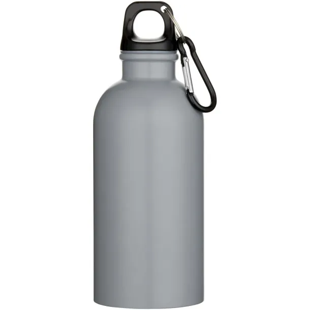 Oregon 400 ml matte RCS recycled single wall stainless steel water bottle with carabiner Grey