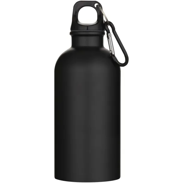 Oregon 400 ml matte RCS recycled single wall stainless steel water bottle with carabiner Crna
